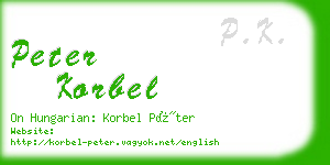 peter korbel business card